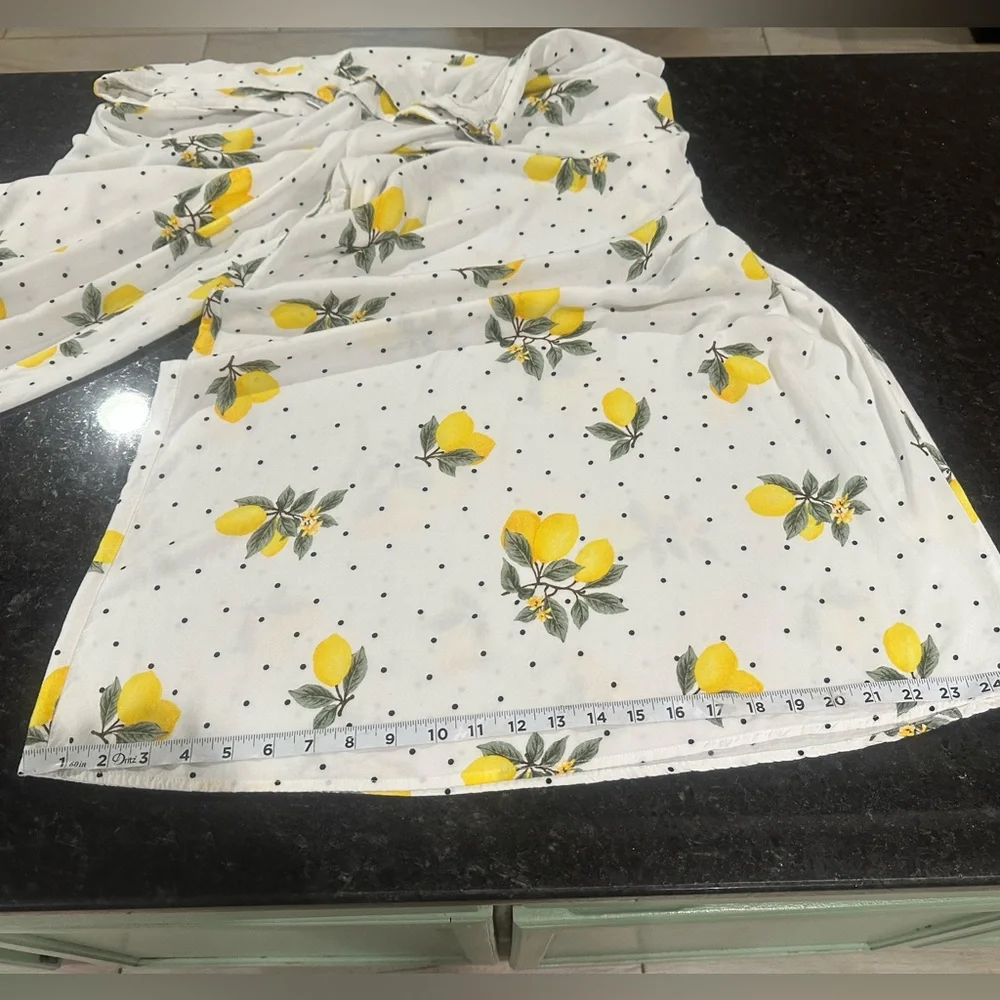 Forever21 Wide Leg Cropped Palazzo Pants Limoncello Fruit Citrus Pants Sz 1x - Picture 8 of 8